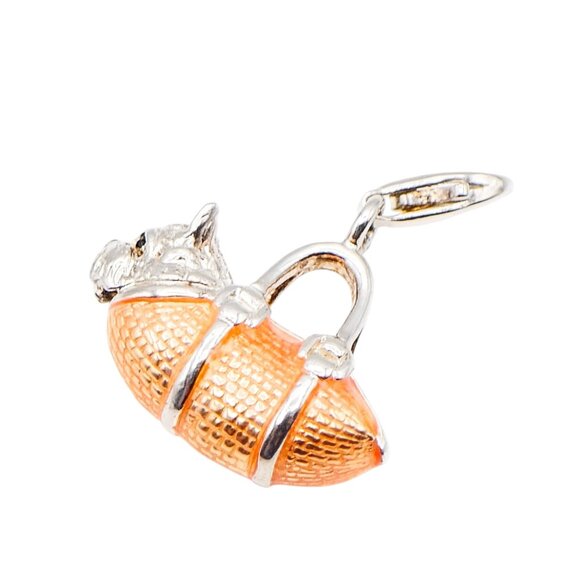 Thomas Sabo Charm Club Sterling Silver Westie Dog In Orange Bag Pendant - Picture 3 of 7